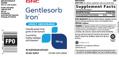 GNC Gentlesorb Iron™ 18 mg – 90 Capsules